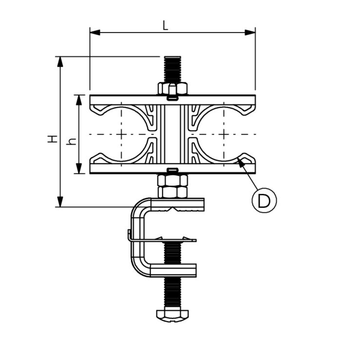 LCC 2×7/8” кріплення для фідера 7/8″