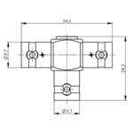 Т-адаптер BNC гніздо-гніздо-гніздо 50 Ом