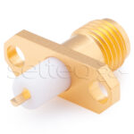 SMA female connector for through-body PCB mounting