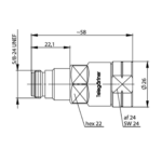 N штир роз'єм G23 (1/2" FLEX), затиск/збірка