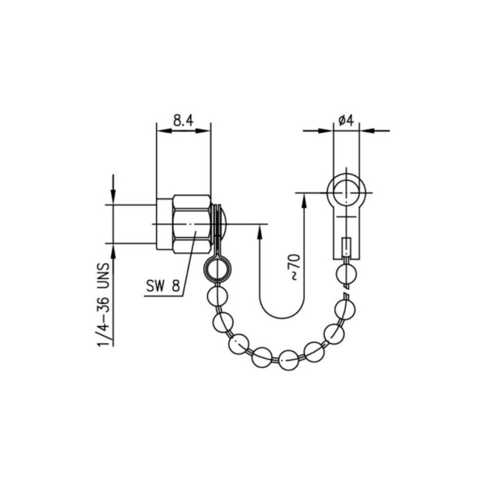 Захисна кришка для SMA гніздових роз'ємів, з металевим ланцюжком