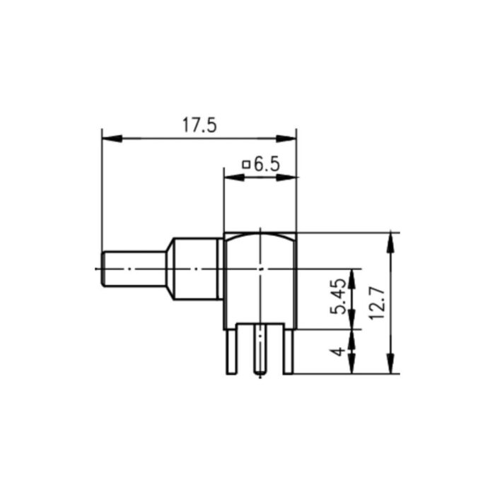 Кабельний термінатор кутовий для PCB G7 (RG-316/U), 4 контакти