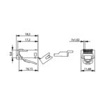 RJ45 штир роз'єм, MP8(8) FS Cat.6A, екранований, з сортувальником проводів