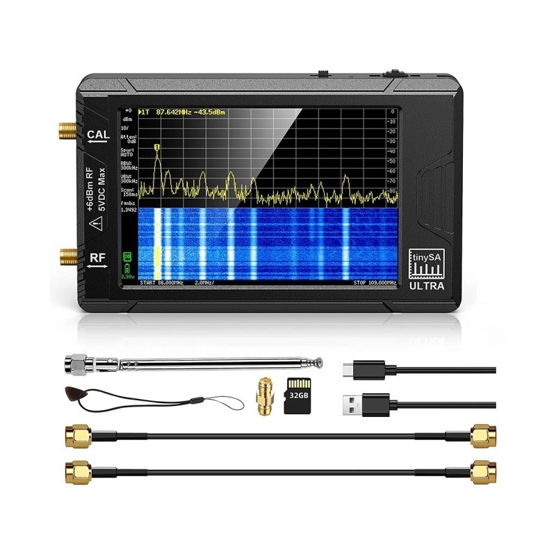tinySA Ultra+ 100 кГц - 7.3 ГГц Портативний аналізатор спектру ZS-407