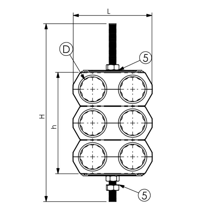 UCO 6×7/8” подвійне кріплення для фідера 7/8″
